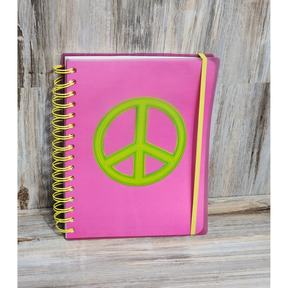 Graphique de France Peace Sign Spiral Journal Pink Green JP5013 320 Pages